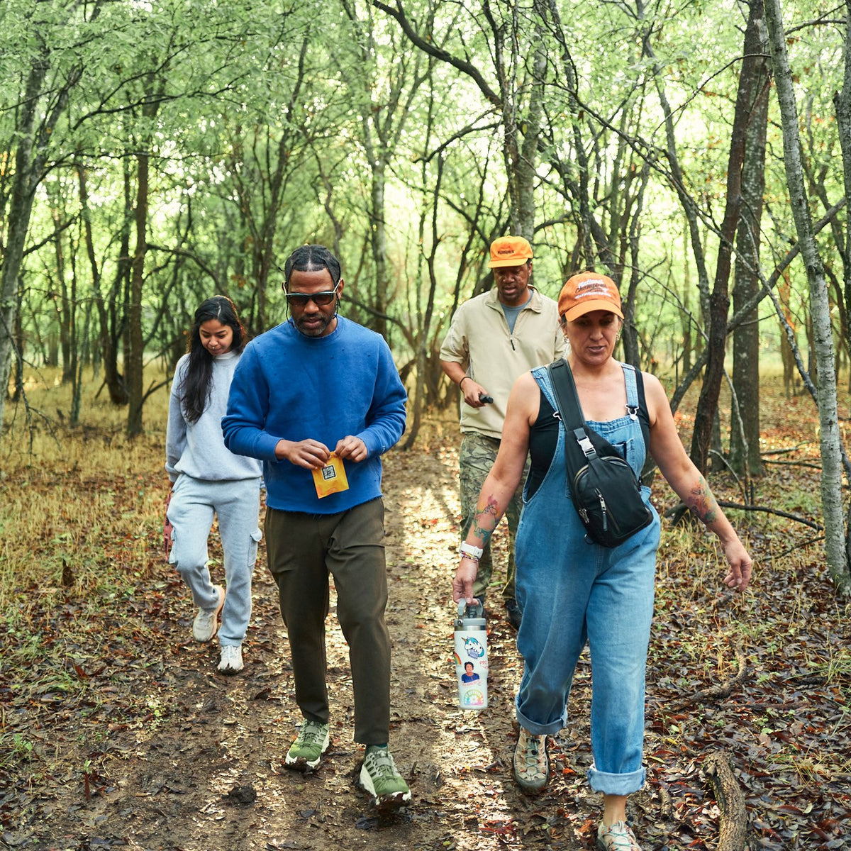 Hikers walking the trail at the Vybrance adventure hike